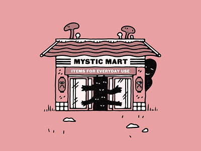 Mystic Mart art character design city convenience store cute art cute character flat grocery illustration japanese open small business street