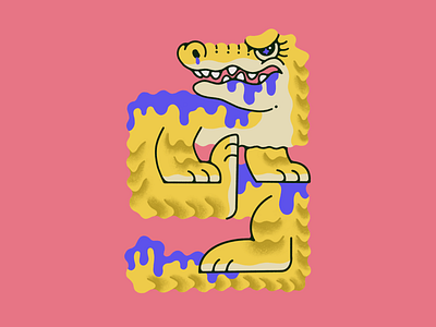 Hiss alligator animal crocodile digital drawing flat gator grain hand drawn illustration procreate texture