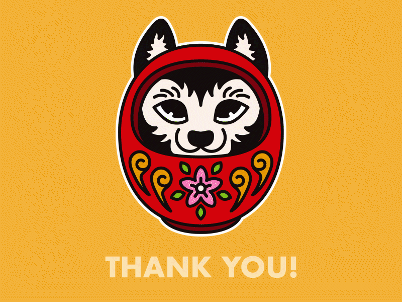 Husky Daruma animation daruma husky illustration vector