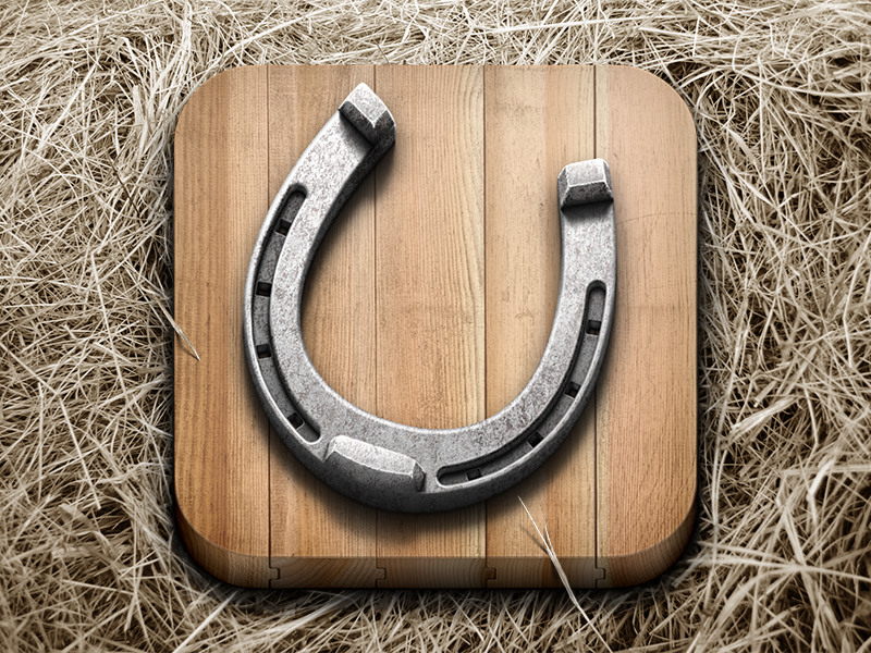 Horseshoe icon horseshoe apple countryside icon illustration shakuro ipad haystack ios