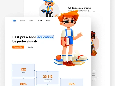 Child Development Center child child development center concept design educational home page illustration kids landing landing page platform shakuro study ui user interface design ux web web design website website design