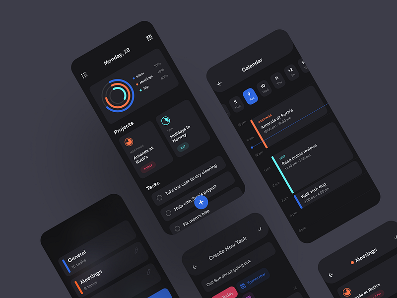 To-Do List App in Dark by Shakuro on Dribbble