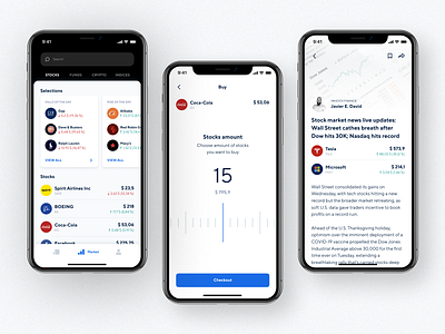 Stock Trading App app app design clean design home page interface investment investment app ios minimal mobile mobile app mobile interface mobile ui shakuro stock trading app ui user interface ux