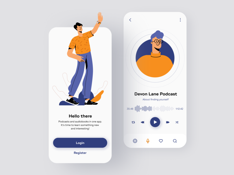 Podcast And Audiobook App app app design art audiobook design design art designer illustration interface ios listen mobile mobile interface podcast podcast app shakuro ui user user interface ux