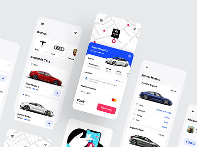 Rent-a-Car App app app design application clean concept design interface ios ios app minimal mobile mobile app mobile ui rent rent a car rental app shakuro ui userinterface ux