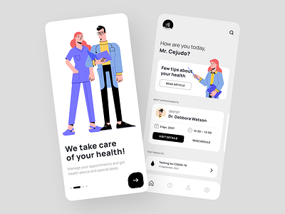 Medical Characters In A Mobile UI
