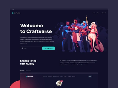 Craftverse Website Design color community cosplay cosplayers design graphic hobby home page illustration interface platform shakuro ui ui design user interface ux vector web web design website