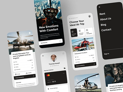 Aircraft Rental App aero aircraft app app design application design flight helicopter jet mobile mobile app private rental rental app shakuro trip ui ux