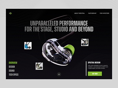 Conceptual In-Ear Monitors Landing Page