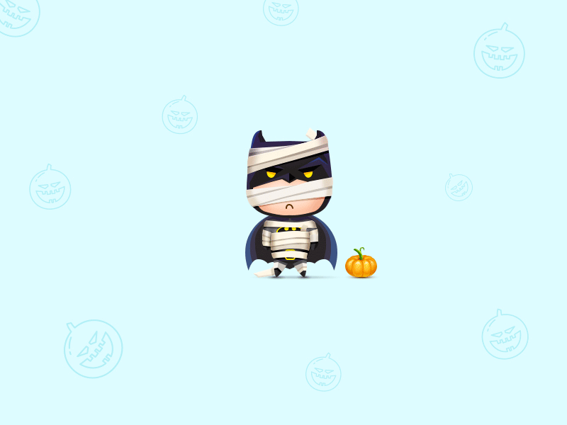 Trick or Treat! batman halloween illustration pumpkin shakuro