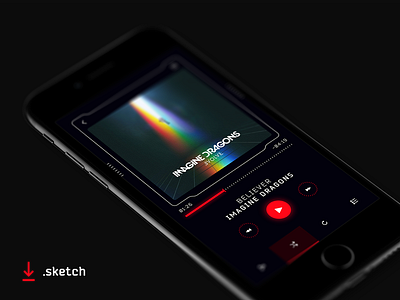 Music Player application dailyui interface ios music sci fi sketch source ui ux