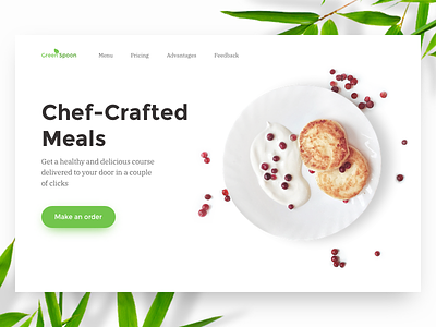 Meal Service Home Page clean concept food home page landing meal minimalistic nutrition order ui ux web