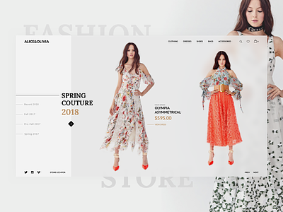Fashion Store Landing Page concept couture fashion home page landing page store ui ux web