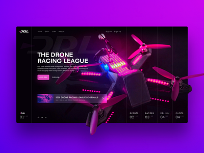 Drone Racing League Redesign Concept colour concept drone flying gradient home page landing page racing ui ux web website