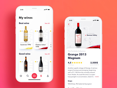 Wine Connoisseur App Concept app apple bottle concept ios iphone iphone x sommelier ui ux wine
