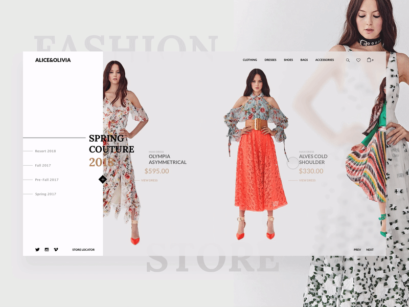 Fashion Store Animation animation concept couture fashion home page landing page store ui ux web