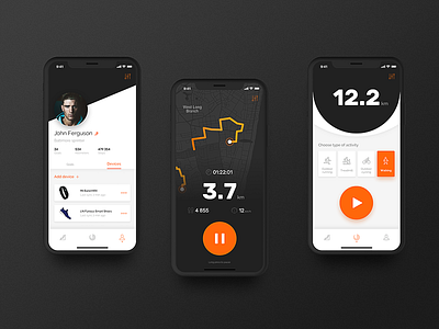 Mi Fit Redesign Concept activity app fit iphone x lifestyle profile run running tracker tracking wearable xiaomi