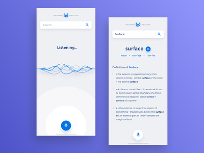 Merriam-Webster App Redesign app assistant ios iphone iphone x mobile personal assistant search ui ux voice voice assistant voice control