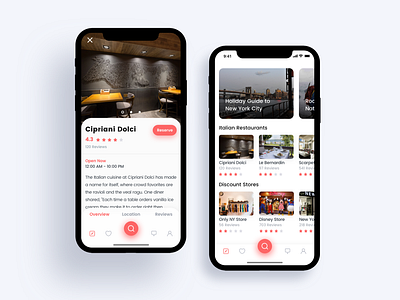 HORECA App Concept advisor app booking concept discount guide ios iphone iphone x iphone xr iphone xs restraunt review store trip ui ux