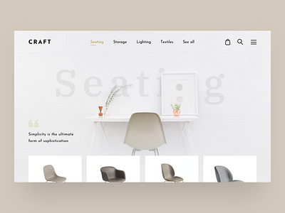 CRAFT Concept Store Sections catalog e commerce fashion fashion store furniture furniture shop home page interface interior layout product product page seating store ui ui design ux web web design website