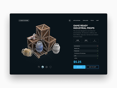 Video Game Asset Product Page