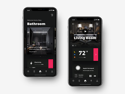 Smart Home App Concept app app concept app design control home home page ios iphone x iphone xr iphone xs room security smart smart conditioning smart home smart light ui user interface design ux