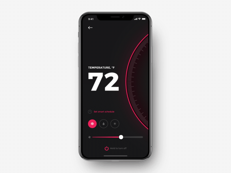 Smart Home App Thermostat app app animation home app ios ios app iphone x iphone xs xr mobile app shakuro smart house smart light temperature temperature control thermometer thermostat thermostat control transitions ui user interface design ux