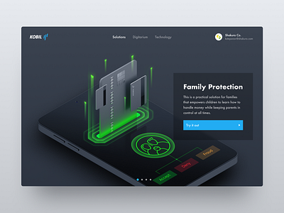 Financial Family Protection Technology art branding crypto data center family protection gradient home page icon identity illustration illustration design kobil money protection security system technology ui web web illustration