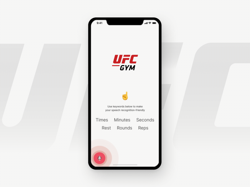 UFC Sports Timer Voice Recognition activity animation app app animation gym ios iphone x iphone xs xr motion sport sport app sport timer timer tracking training training app training timer ufc ui ux