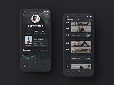 Fit-In-Turn App Concept activity app concept design figma fit app fitness ios iphone iphone xs xr nutrition profile sketch sport sports app training ui user interface design ux workout