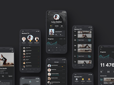 Fit-In-Turn App Concept Screens activity app concept design figma fit app fitness ios iphone iphone xs xr nutrition profile sport sports app tracking training ui user interface design ux workout