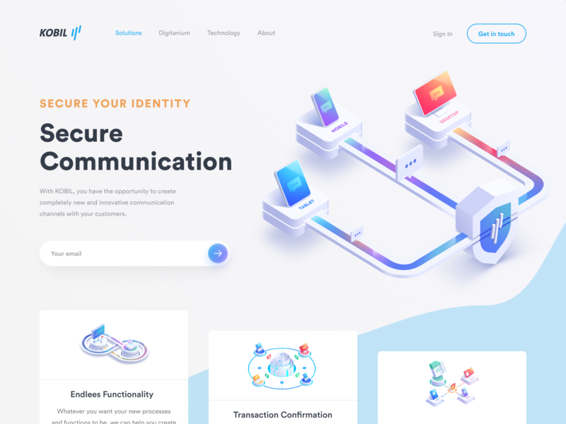 Communication Security Web Page mobile web ux ui tablet security system logo layers landing page illustrator illustration identity icon home page desktop design data protection branding art app
