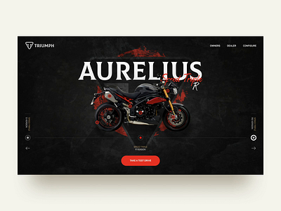 Triumph Motorcycle Shop Animation animation concept design interaction model motion design motorcycle shop online store product design product page slider switch transition ui ux web design website