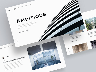 Minimalistic Architectural Website Concept architect architecture article building clean community concept geometric home page landing page minimal minimalism minimalistic modern projects social ui ux web design website