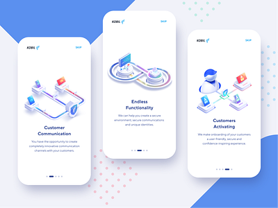 Secure Data App Concept 3d app communication concept customer detailed illustrations functionality ios iphone x iphone xs xr mobile onboarding protection technology secure data server system theme ui ux web app