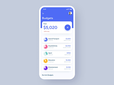 Financial Assistant App Animation analysis animated animation budgeting financial financial assistant ios app ios mobile application iphone x iphone xs xr menu mobile money motion design statistic status ui ux