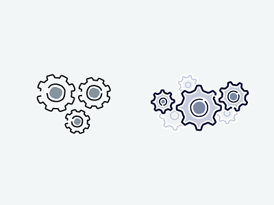 Old > New Cogs cogs colour palette gears illustration improvements preferences setting tandem