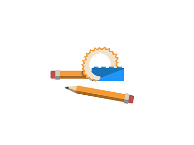 Sharp flat illustration lego pencil sharpener stationery vector wip