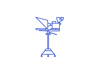 Teleprompter blue broadcast camera film icon line studio teleprompter