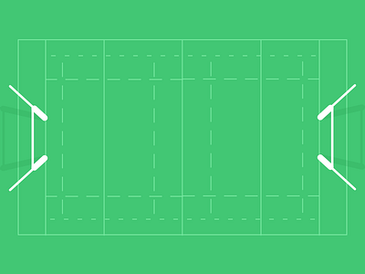 Rugby Pitch field flat green lines pitch rugby sports vector