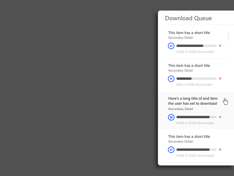 Downloads WIP 2 mockup queue download ui dashboard web wip