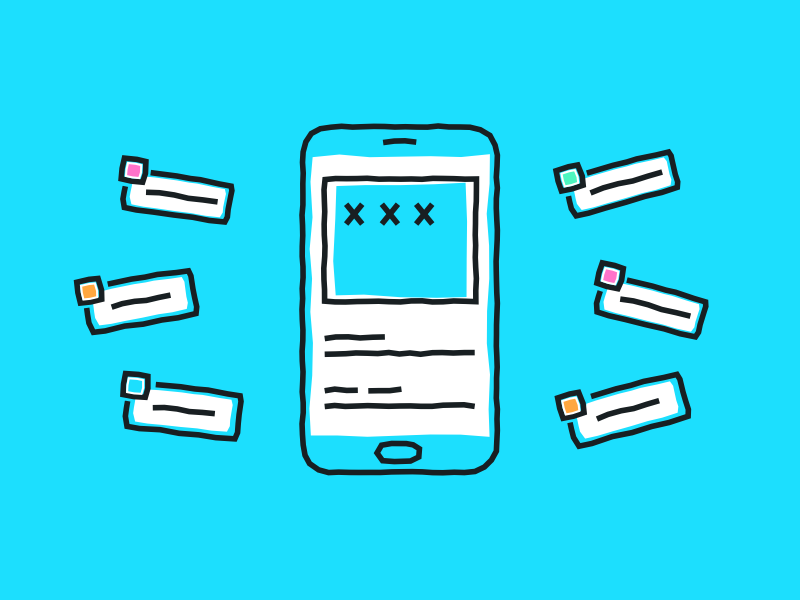 highlights & spending money colours bright sketchy ui highlights phone illustration tandem