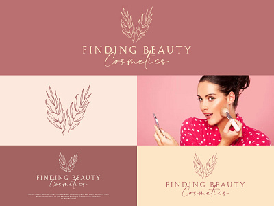 Minimalist botanical beauty spa or cosmetics logo design