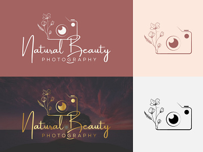 Botanical camera photography logo icon template beauty botanical branding camera logo design feminine hand drawn icon logo photography template vector