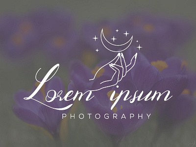 Botanical Photograpy element Hand Drawn Logo with Wild Flower beauty botanical logo branding design feminine floral logo hand drawn logo photography photography logo vector