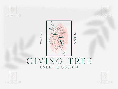 Botanical Floral element Hand Drawn Logo with Wild Flower art beauty botanical logo branding design floral logo flower hand drawn lable leaf logo nature sign simple spa template vector yoga
