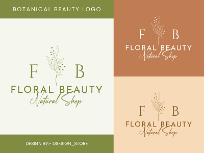 Botanical Floral element Hand Drawn  beauty logo