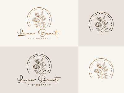 Botanical Floral element Hand Drawn photography logo beauty botanical logo brand identity branding creative design feminine feminine logo flower hand drawn leaf logo nature photography logo salon sign spa vector