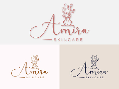 Botanical Floral element Hand Drawn skin care Logo design beauty botanical brand identity branding design feminine floral flower hand drawn leaf logo skin care vector