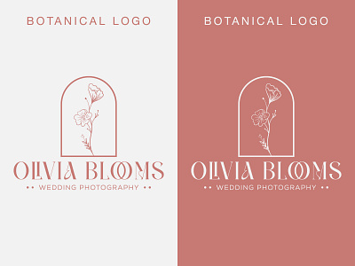 Botanical Floral element Hand Drawn wedding photography Logo beauty botaical brand identity branding design feminine floral flower graphic design hand drawn leaf logo nature photography logo vector wedding logo